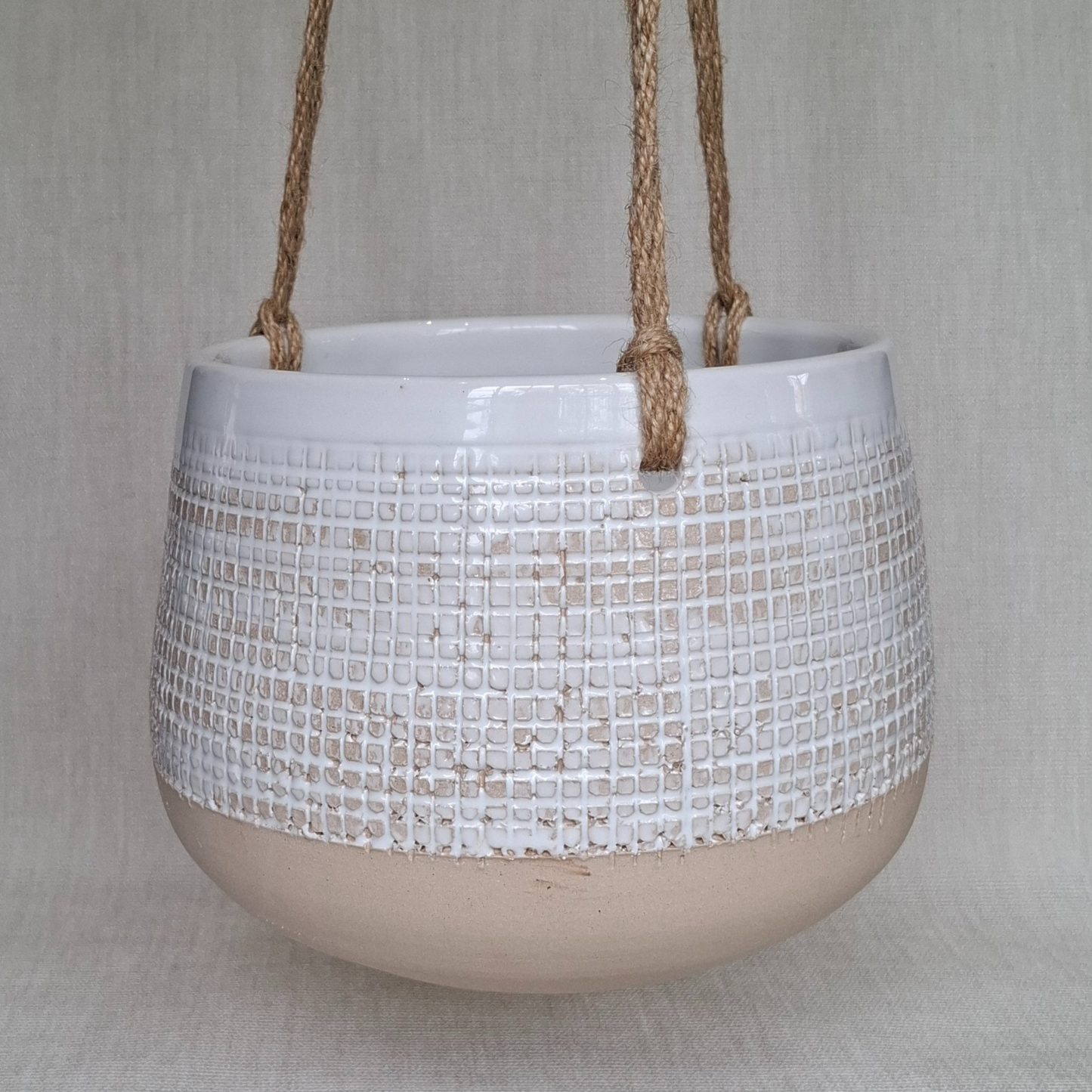 Ceramic Hanging Planter - White