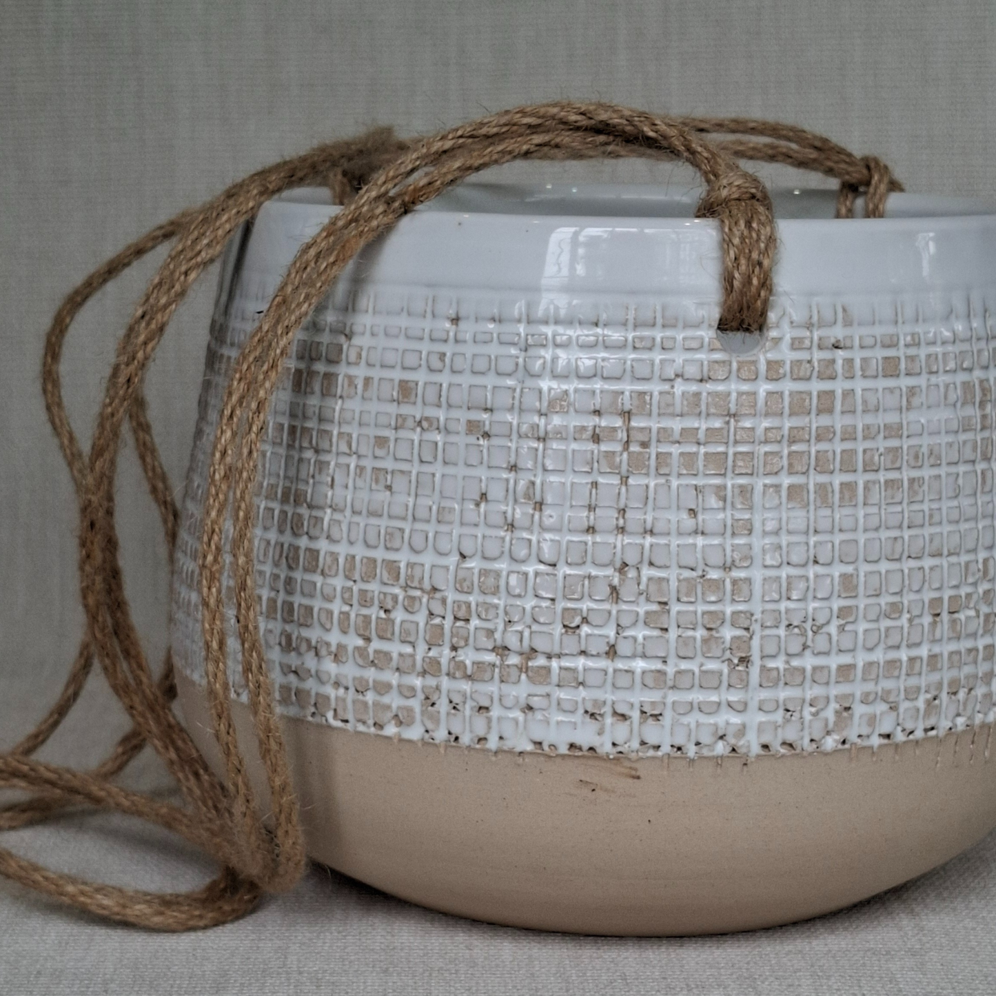 Ceramic Hanging Planter - White