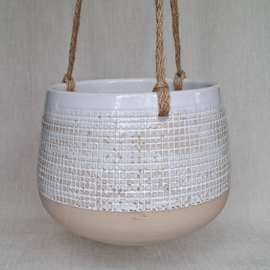Ceramic Hanging Planter - White