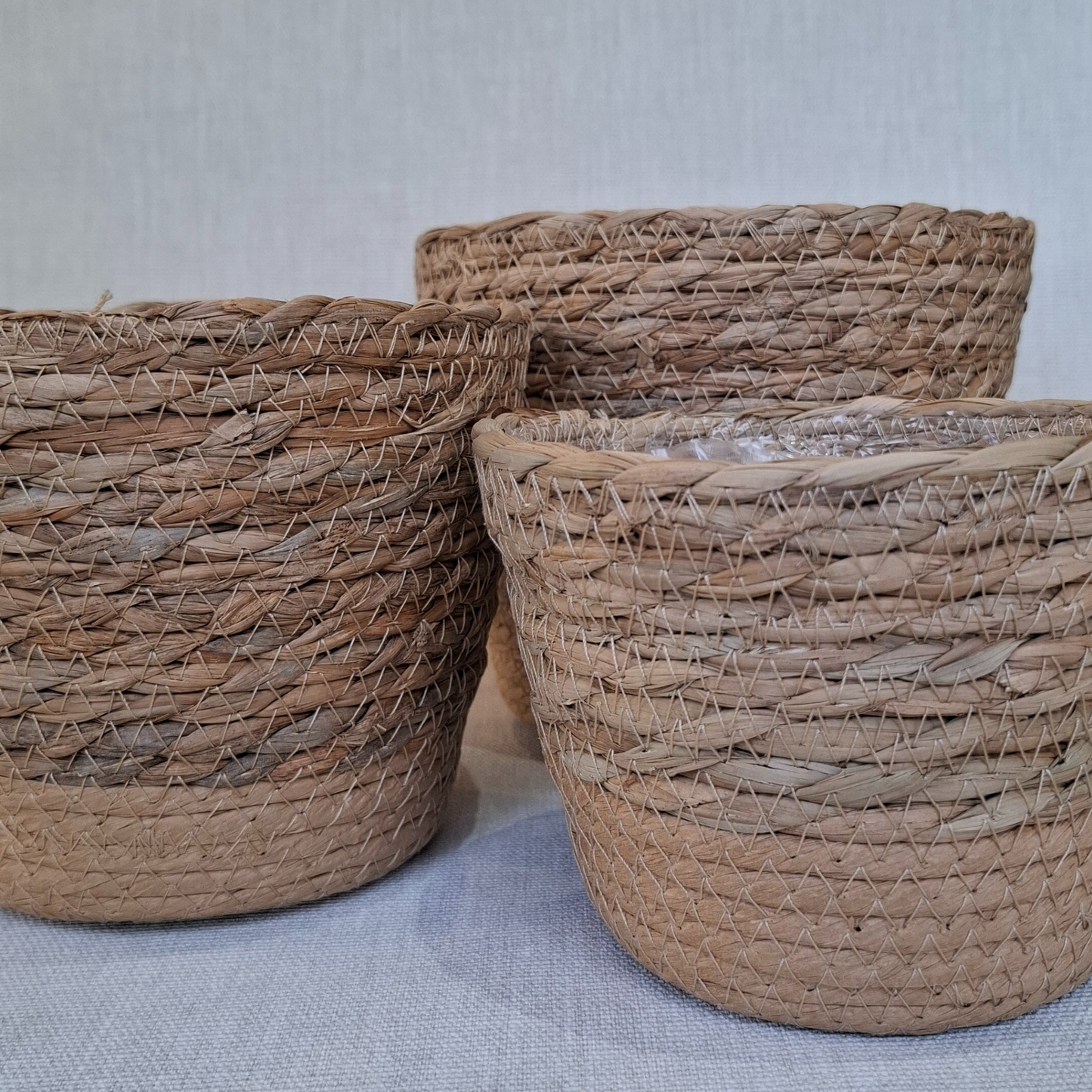 Raffia Planter Baskets - Set of 3